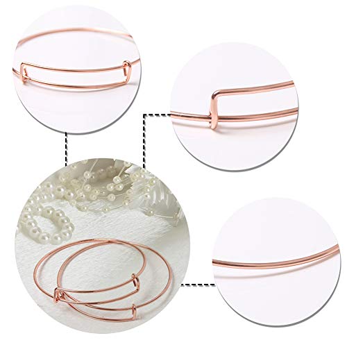 UPINS 60 Pcs Expandable Bangle Bracelets Adjustable Wire Bracelets...