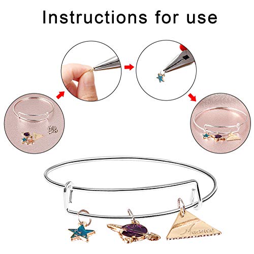 UPINS 60 Pcs Expandable Bangle Bracelets Adjustable Wire Bracelets...