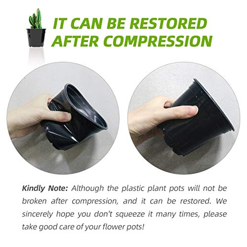 UPMCT 50 Pack Nursery Pots, 4 5 6 Inch Plants Flower Pots Durable ...