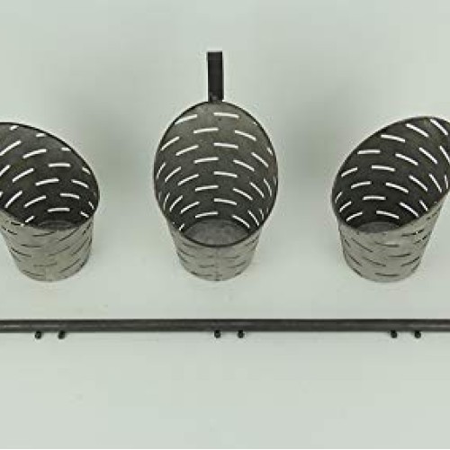 Galvanized Finish 3 Piece Olive Bucket Wall Mounted Planter Set