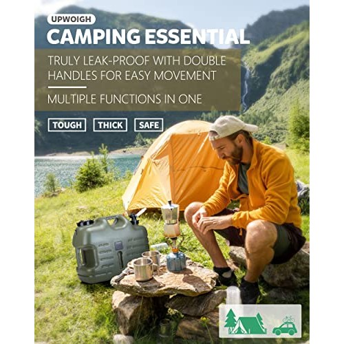 UPWOIGH 5 Gallon Water Jug, Camping Water Container,Truly No Leaka...