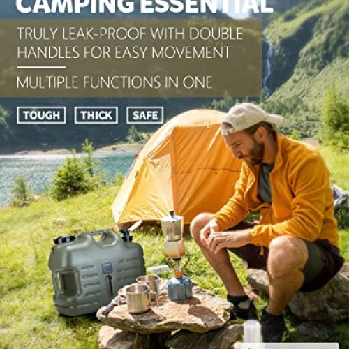 UPWOIGH 5 Gallon Water Jug, Camping Water Container,Truly No Leaka...