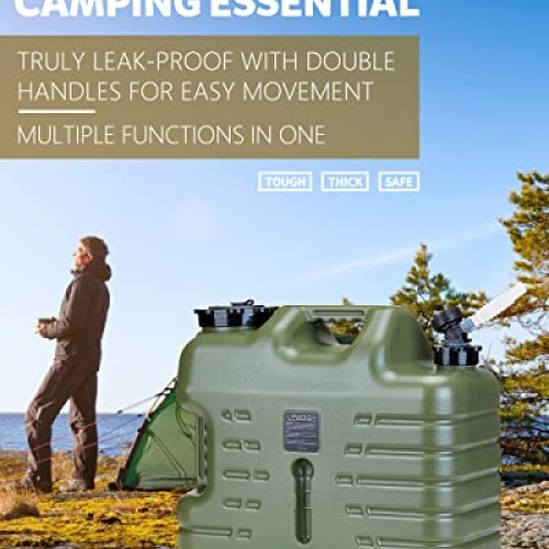 UPWOIGH 5 Gallon Water Jug, Camping Water Container,Truly No Leaka...