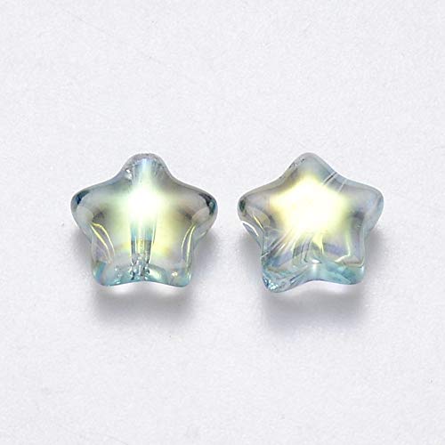 UR URLIFEHALL 100 Pcs Clear AB Spray Painted Glass Star Beads for ...