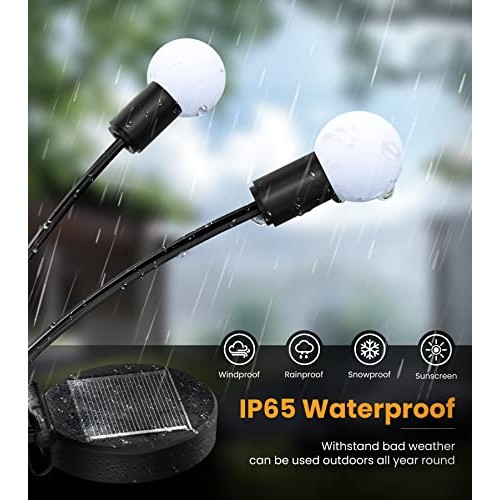 URAGO Solar Garden Lights, New Upgraded 6 Pack Solar Powered Firef...