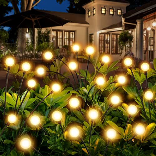 URAGO Solar Garden Lights, New Upgraded 6 Pack Solar Powered Firef...