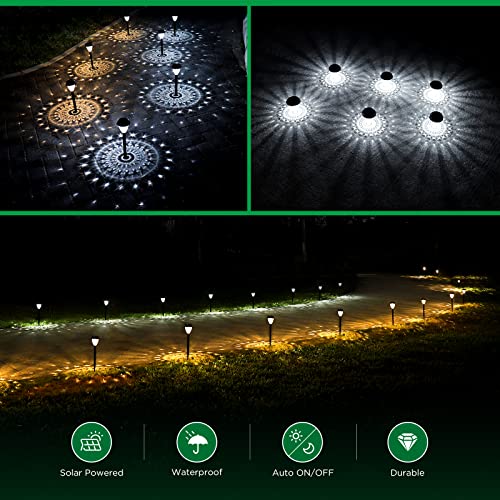 URAGO Super Bright Solar Lights Outdoor Waterproof 10 Pack, Dusk t...