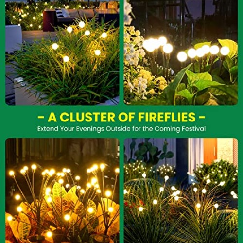 URAGO Super Bright Solar Powered Firefly Lights, High Flexibility ...