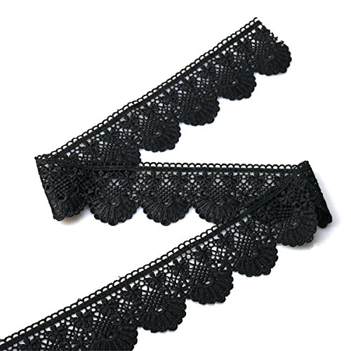 URBEST Lace Trim Fan Tail Durable Polyester Eyelet Lace Ribbon Emb...