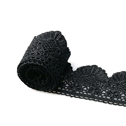 URBEST Lace Trim Fan Tail Durable Polyester Eyelet Lace Ribbon Emb...