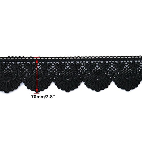 URBEST Lace Trim Fan Tail Durable Polyester Eyelet Lace Ribbon Emb...
