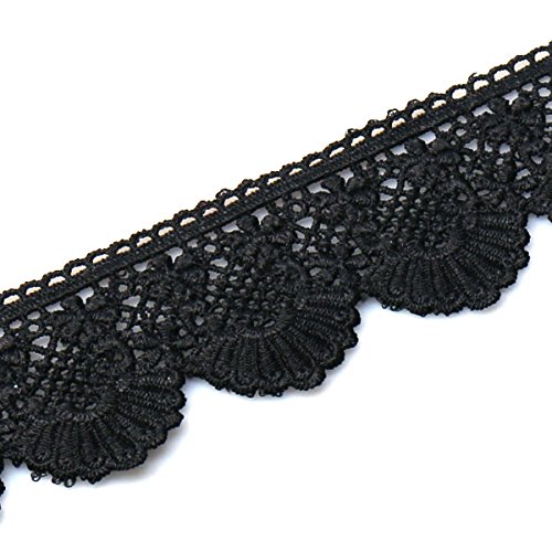 URBEST Lace Trim Fan Tail Durable Polyester Eyelet Lace Ribbon Emb...