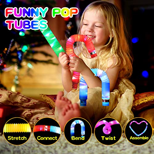 UrChoice 4th of July LED Light Up Pop TubesGlow Sticks,Glow Neckla...