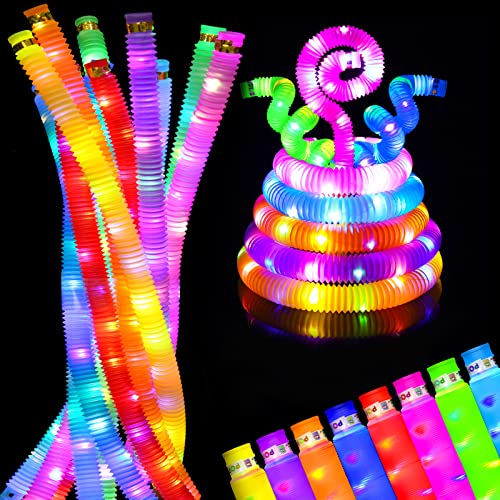 UrChoice 4th of July LED Light Up Pop TubesGlow Sticks,Glow Neckla...