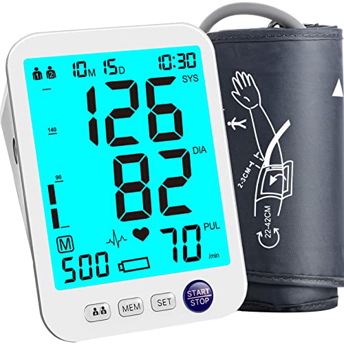 Blood Pressure Monitor Upper Arm Large LED Backlit Screen 1000 Set...