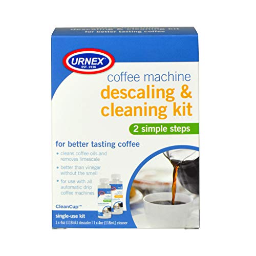 Urnex Coffee Maker Cleaner and Descaler Kit - 2 Single Use Bottles...