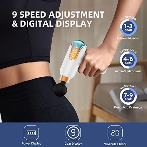 URORU Massage Gun Deep Tissue Massager Portable Shock Muscle Massa...