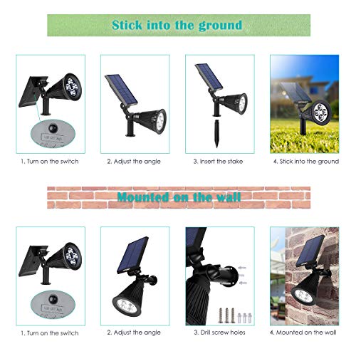 URPOWER Solar Lights Outdoor, 2-in-1 Waterproof Adjustable Solar S...