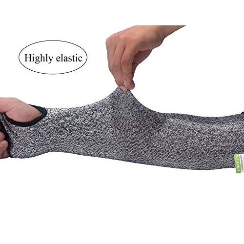 Cut Resistant Sleeves 18 in Length Arm Protection Knit Sleeves, L...