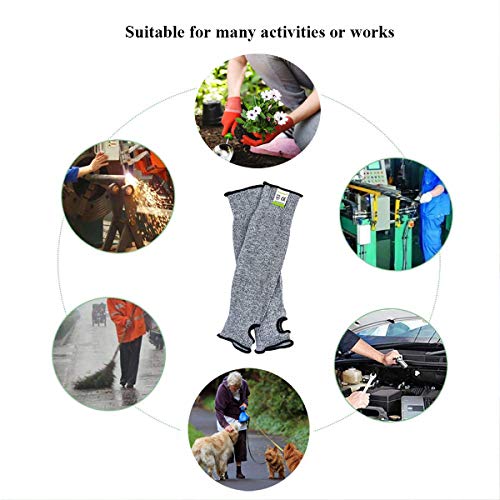 Cut Resistant Sleeves 18 in Length Arm Protection Knit Sleeves, L...