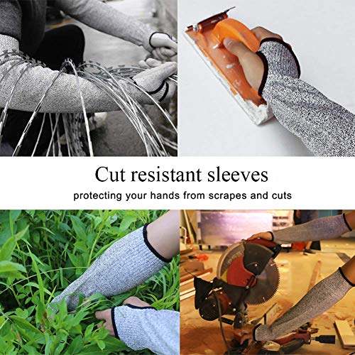 Cut Resistant Sleeves 18 in Length Arm Protection Knit Sleeves, L...
