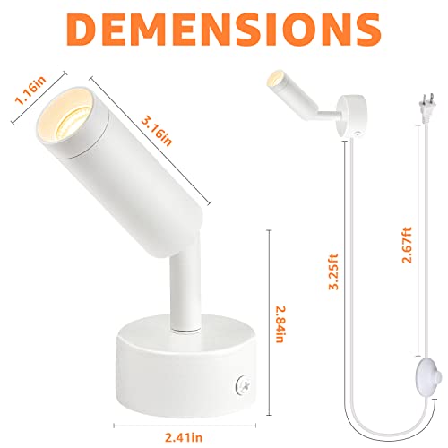 URTOM 2 Pack Spot Lights Indoor, 120V Up Lights Indoor, LED Accent...
