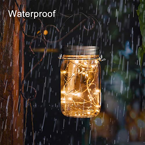 Urvoix Solar Mason Jar Lights - 8 Pack 30 Led String Waterproof Li...