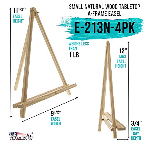U.S. Art Supply 12 High Natural Wood Display Stand A-Frame Artist...