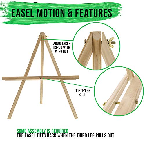 U.S. Art Supply 12 High Natural Wood Display Stand A-Frame Artist...