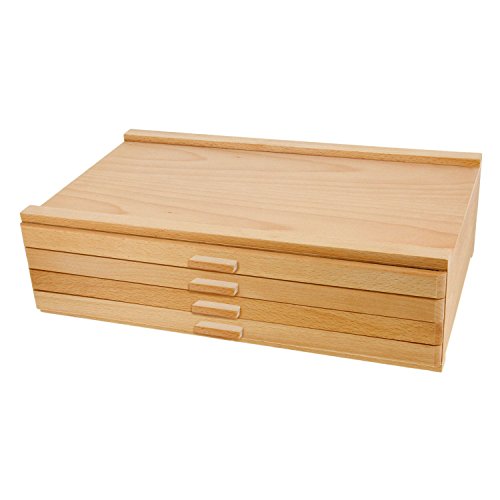 U.S. Art Supply 4 Drawer Wood Artist Supply Storage Box - Pastels,...