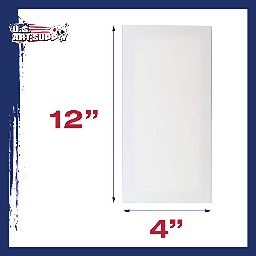 U.S. Art Supply 4 x 12 inch Stretched Canvas 12-Ounce Primed 6-Pac...