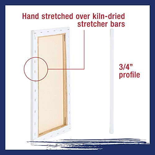 U.S. Art Supply 4 x 12 inch Stretched Canvas 12-Ounce Primed 6-Pac...