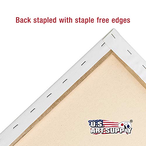U.S. Art Supply 4 x 12 inch Stretched Canvas 12-Ounce Primed 6-Pac...