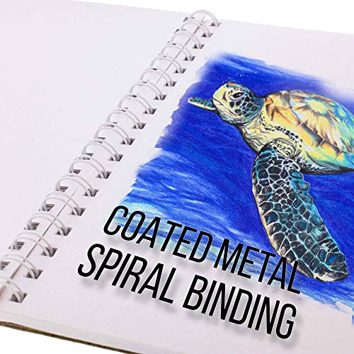 U.S. Art Supply 5.5 x 8.5 Premium Heavy-Weight Paper Spiral Boun...