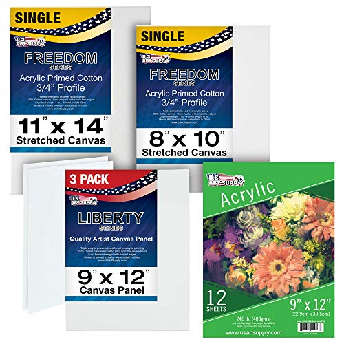 U.S Art Supply 60-Piece Deluxe Acrylic Painting Set with Aluminum ...