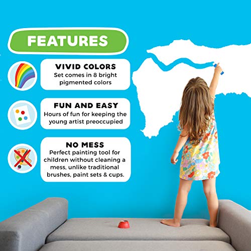 U.S. Art Supply 8 Color Crazy Dots Markers - Childrens Washable E...