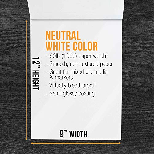 U.S. Art Supply 9 x 12 Premium Manga-Marker Paper Pad, 60 Pound ...