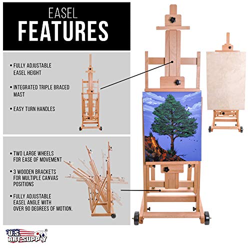 U.S. Art Supply Master Multi-Function Studio Artist Wooden Floor E...
