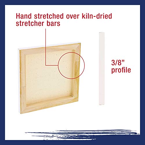 U.S. Art Supply Mini Stretched Canvas 10-Ounce Primed Square Assor...