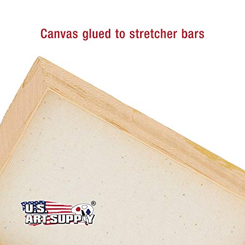 U.S. Art Supply Mini Stretched Canvas 10-Ounce Primed Square Assor...