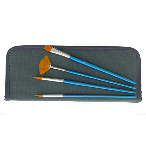 US Art Supply 12-Piece Short Handle Nylon Hair Artist Paint Brush ...