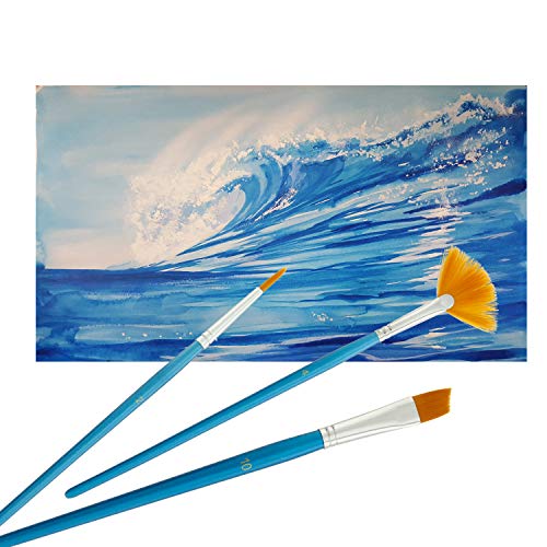 US Art Supply 12-Piece Short Handle Nylon Hair Artist Paint Brush ...
