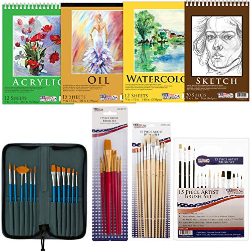 US Art Supply 133pc Deluxe Artist Painting Set with Aluminum and W...