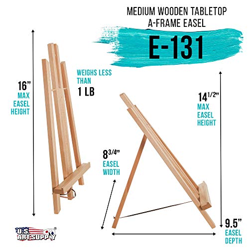 US Art Supply 14 inch Tall Medium Tabletop Display A-Frame Easel ...
