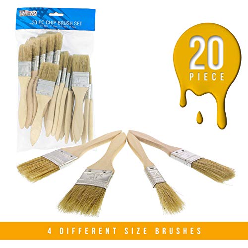 US Art Supply 20 Pack of Assorted Size Paint and Chip Paint Brushe...