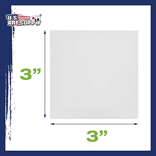 US Art Supply 3 x 3 Mini Professional Primed Stretched Canvas 1...