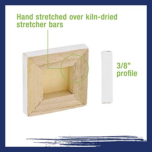 US Art Supply 3 x 3 Mini Professional Primed Stretched Canvas 1...