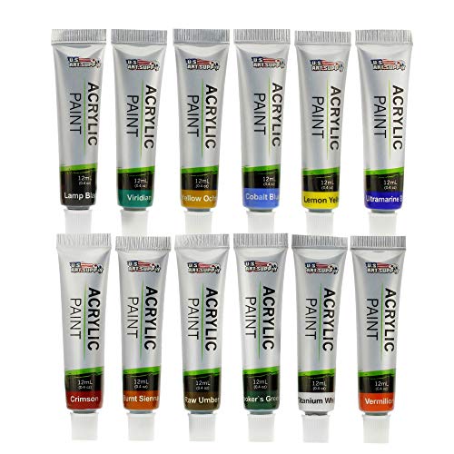 US Art Supply 33 Piece Custom Artist Acrylic Painting Set with Tab...