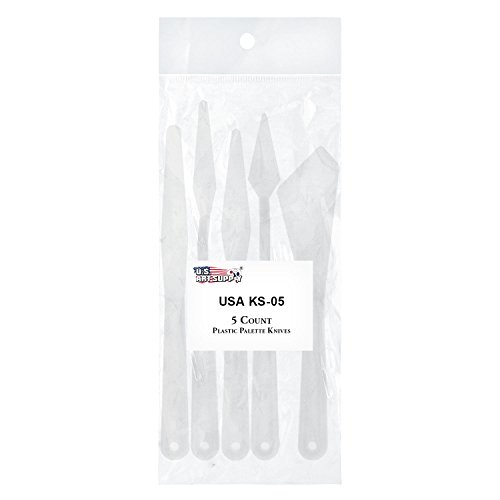 US Art Supply 5-Piece Plastic Artist Palette Knife Set
