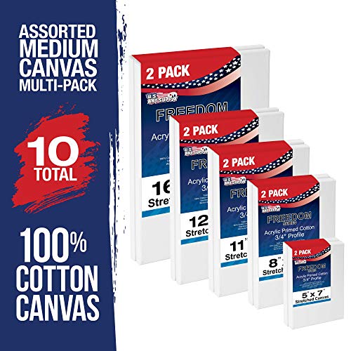 US Art Supply Multi-Pack 2-Ea of 5x7, 8x10, 11x14, 12x16, 16x20. P...